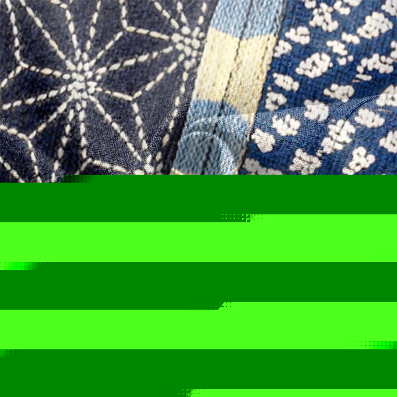 Buddha Stones Kimono aus Baumwolle mit Vintage-Blumen-Patchworkmuster und offener Vorderseite für Herren - image 5