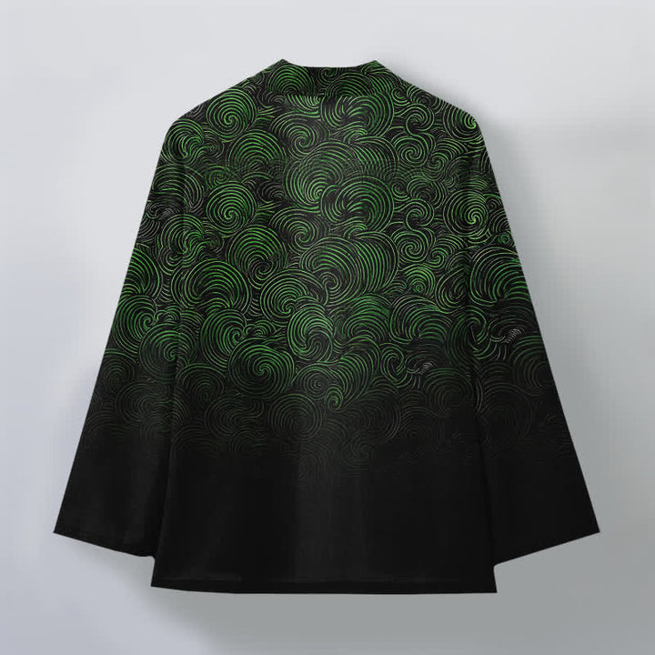 Buddha Stones Kimono für Herren mit offenem Vorderteil und wirbelartigem Farbverlauf aus Baumwolle - image 2