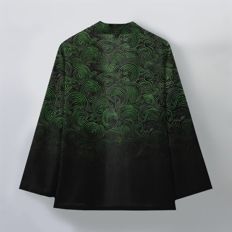 Buddha Stones Kimono für Herren mit offenem Vorderteil und wirbelartigem Farbverlauf aus Baumwolle - image 2