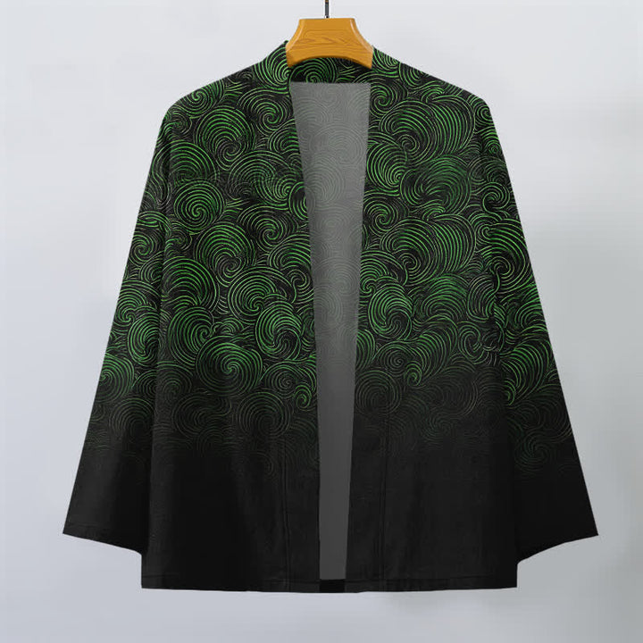 Buddha Stones Kimono für Herren mit offenem Vorderteil und wirbelartigem Farbverlauf aus Baumwolle - image 1