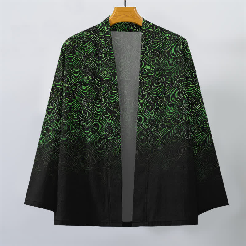 Buddha Stones Kimono für Herren mit offenem Vorderteil und wirbelartigem Farbverlauf aus Baumwolle - image 1