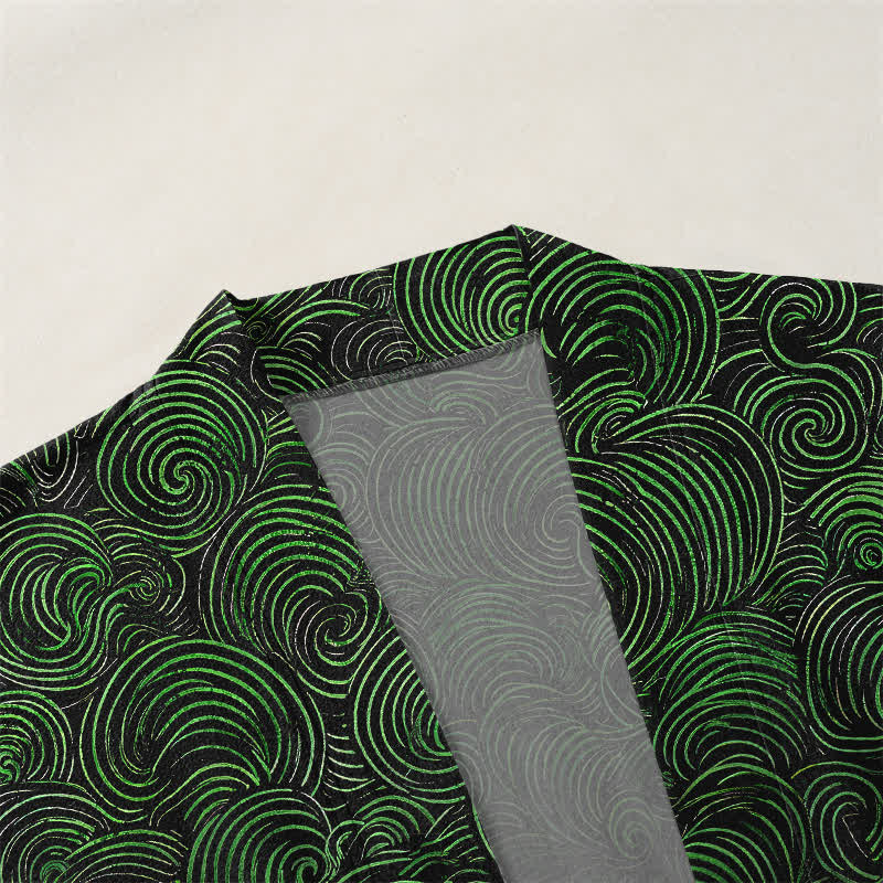 Buddha Stones Kimono für Herren mit offenem Vorderteil und wirbelartigem Farbverlauf aus Baumwolle - image 3