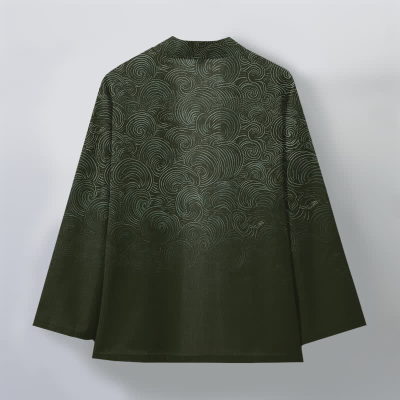 Buddha Stones Kimono für Herren mit offenem Vorderteil und wirbelartigem Farbverlauf aus Baumwolle - image 8