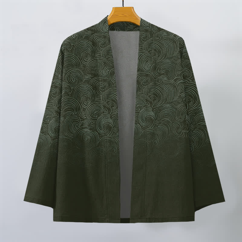 Buddha Stones Kimono für Herren mit offenem Vorderteil und wirbelartigem Farbverlauf aus Baumwolle - image 7