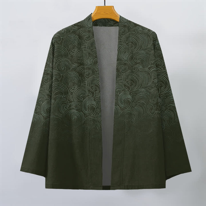 Buddha Stones Kimono für Herren mit offenem Vorderteil und wirbelartigem Farbverlauf aus Baumwolle - image 7