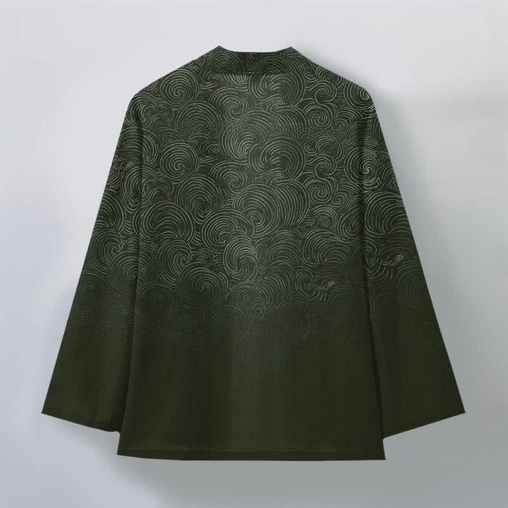 Buddha Stones Kimono für Herren mit offenem Vorderteil und wirbelartigem Farbverlauf aus Baumwolle - image 8