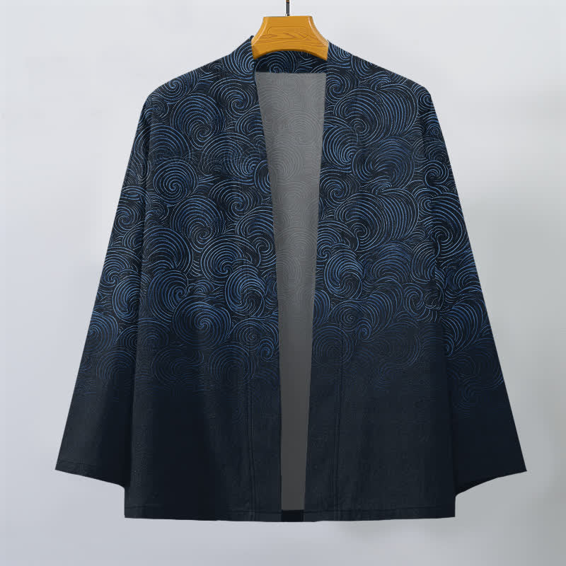 Buddha Stones Kimono für Herren mit offenem Vorderteil und wirbelartigem Farbverlauf aus Baumwolle - image 10
