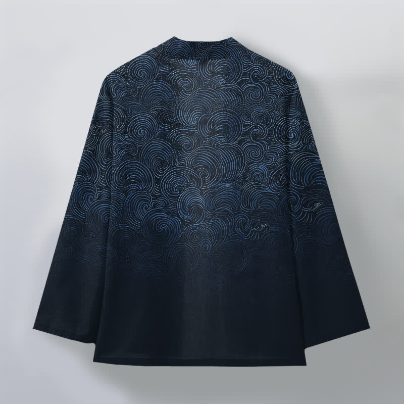 Buddha Stones Kimono für Herren mit offenem Vorderteil und wirbelartigem Farbverlauf aus Baumwolle - image 11