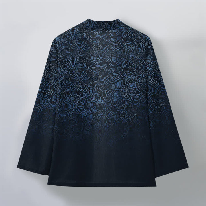 Buddha Stones Kimono für Herren mit offenem Vorderteil und wirbelartigem Farbverlauf aus Baumwolle - image 11