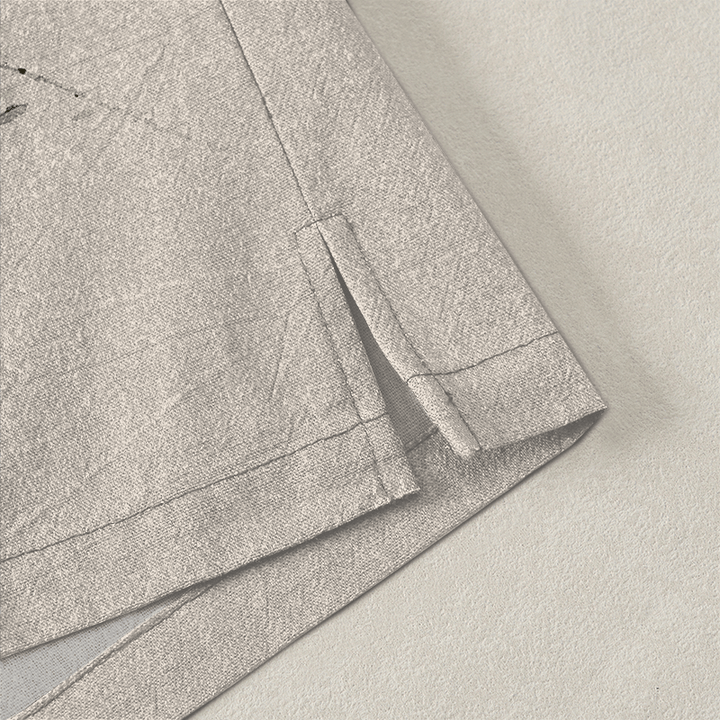 Buddha Stones Kimono für Herren aus Baumwolle mit rotem und schwarzem Koi-Lotus-Muster und offener Vorderseite - image 4