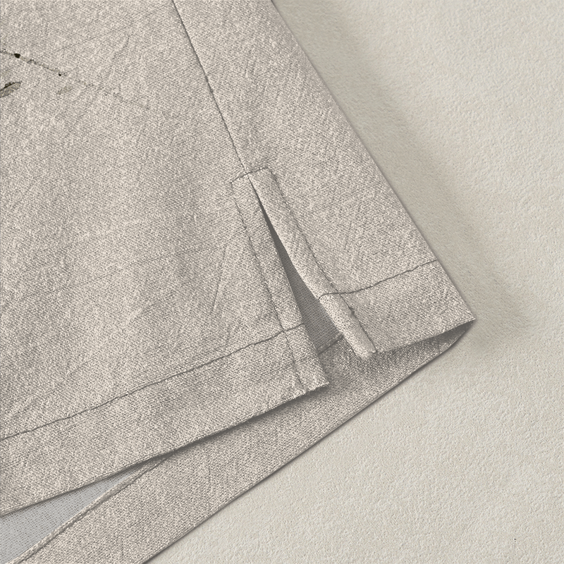 Buddha Stones Kimono für Herren aus Baumwolle mit rotem und schwarzem Koi-Lotus-Muster und offener Vorderseite - image 4