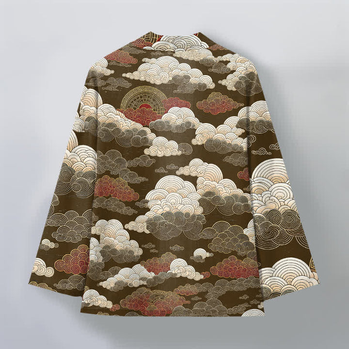 Buddha Stones Kimono für Herren aus Baumwolle mit glückverheißendem Wolkenmuster und offener Vorderseite - image 8