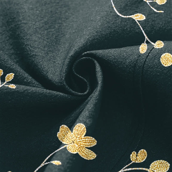 Buddha Stones Kimono für Herren aus Baumwolle mit offenem Vorderteil und floralem Drachenmuster. - image 5