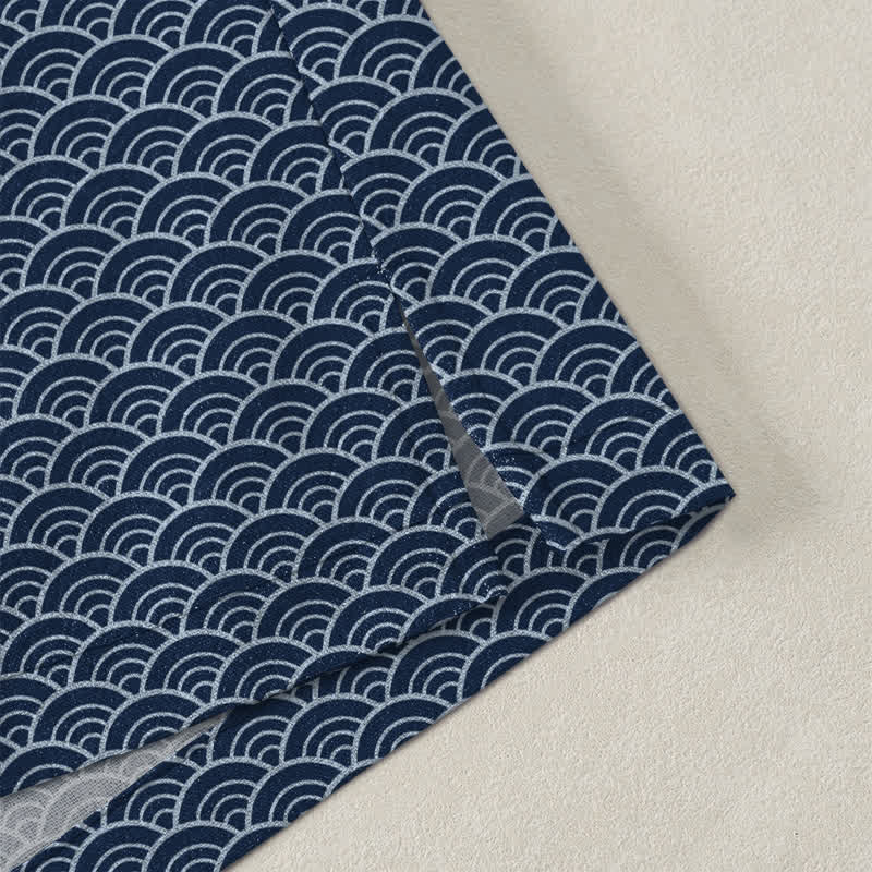 Buddha Stones Kimono aus Baumwolle mit japanischem Meereswellenmuster und offener Vorderseite für Herren - image 4