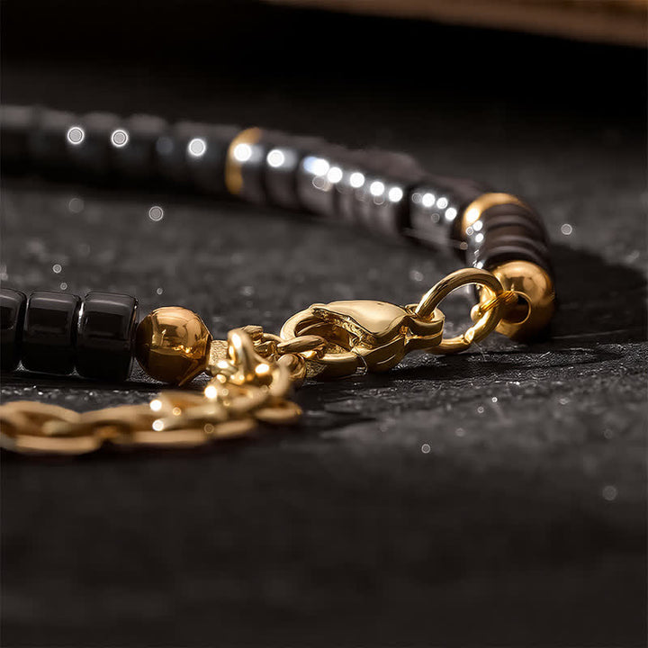 Buddha Stones Schwarzes Onyx- und Türkis-Schutzperlenarmband - image 5