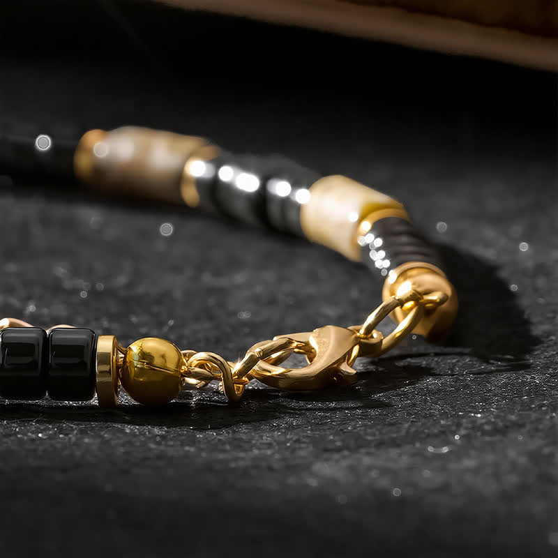 Buddha Stones Vintage Armband aus Unakit und Hämatit mit Kupferakzenten - image 5