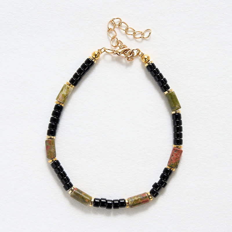 Buddha Stones Vintage Armband aus Unakit und Hämatit mit Kupferakzenten - image 4
