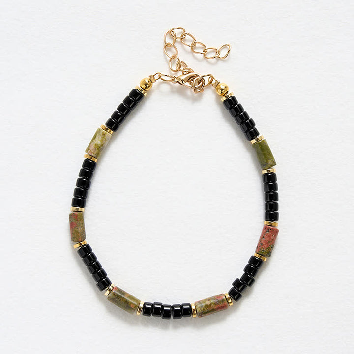 Buddha Stones Vintage Armband aus Unakit und Hämatit mit Kupferakzenten - image 4