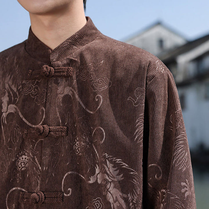 Buddha Stones Herbst Winter Tang Style Vintage Mandarin Collar Frog Button Abstract Cotton Shirt Pants Men's Meditation Cloth With Pockets - image 8