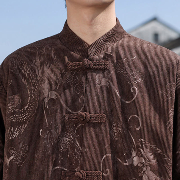 Buddha Stones Herbst Winter Tang Style Vintage Mandarin Collar Frog Button Abstract Cotton Shirt Pants Men's Meditation Cloth With Pockets - image 7