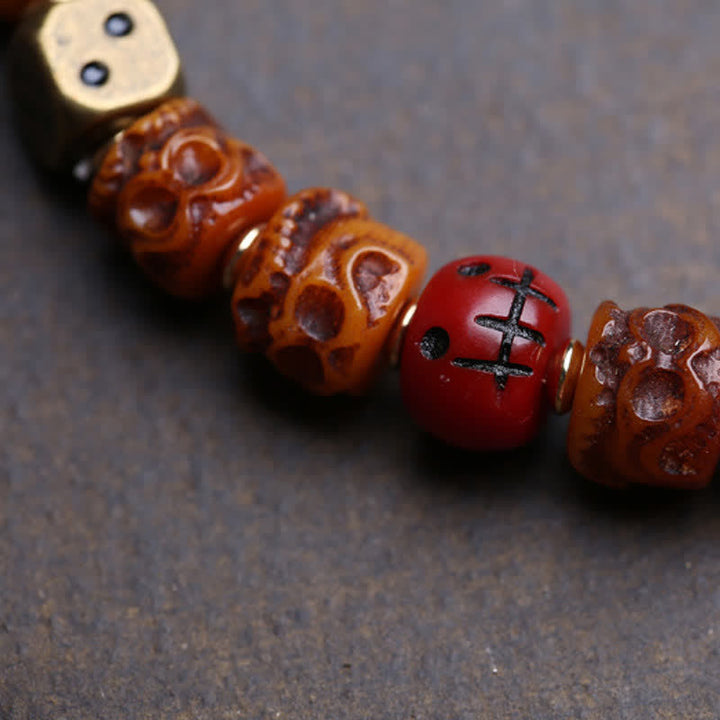 Buddha Stones Tibetisches handgeschnitztes Knochenperlen-Armband „Herr der Leichen“ – Waldschutz - image 4