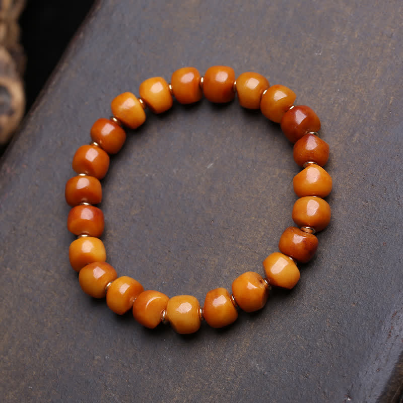Buddha Stones Armband aus Knochenperlen – Herr des Leichenwaldes – Stärke und Schutz - Einfache Perlen - 10×7mm - image 4