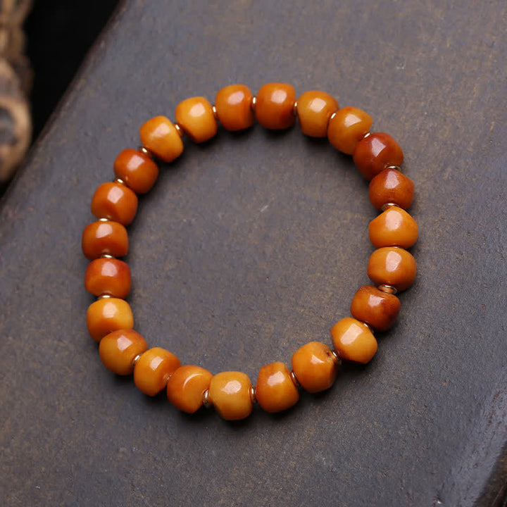 Buddha Stones Armband aus Knochenperlen – Herr des Leichenwaldes – Stärke und Schutz - Einfache Perlen - 10×7mm - image 4