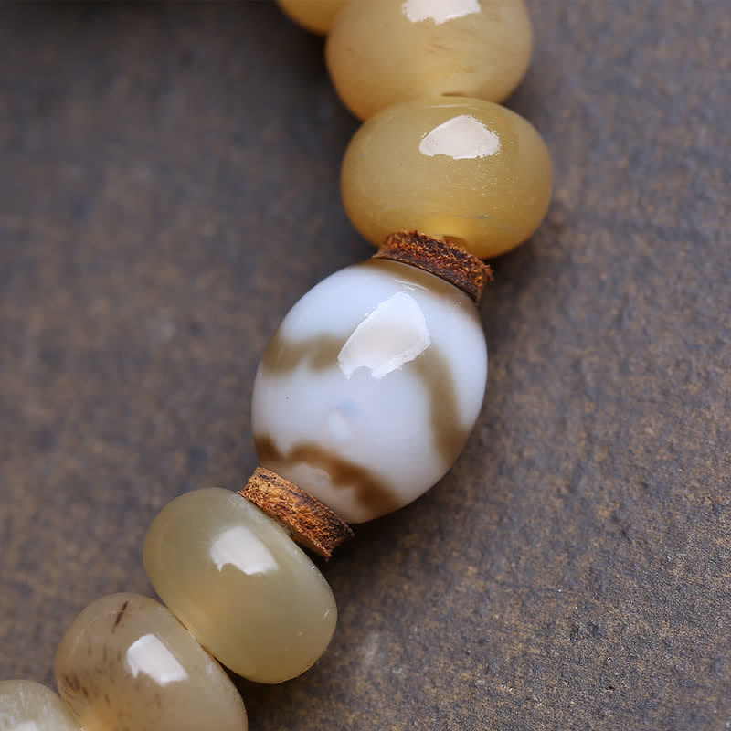 Buddha Stones Knochenperlen-Dzi-Perle, Herr der Leiche, Waldschutz-Armband aus Tibet - image 1