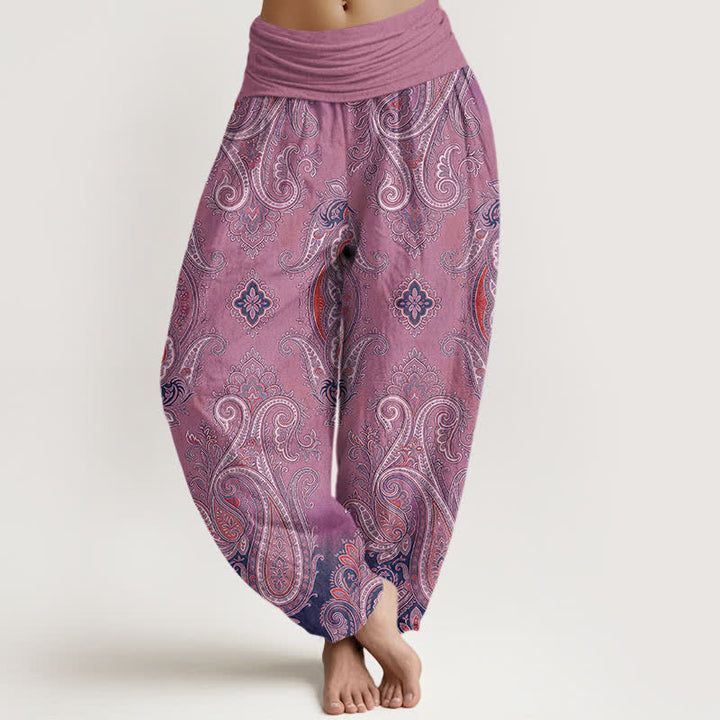 Buddha Stones Baumwoll-Haremshose mit Vintage-Paisley-Mosaikmuster und elastischem Bund für Damen - Orchidee - US16, UK/AU20, EU48 (3XL) - image 8