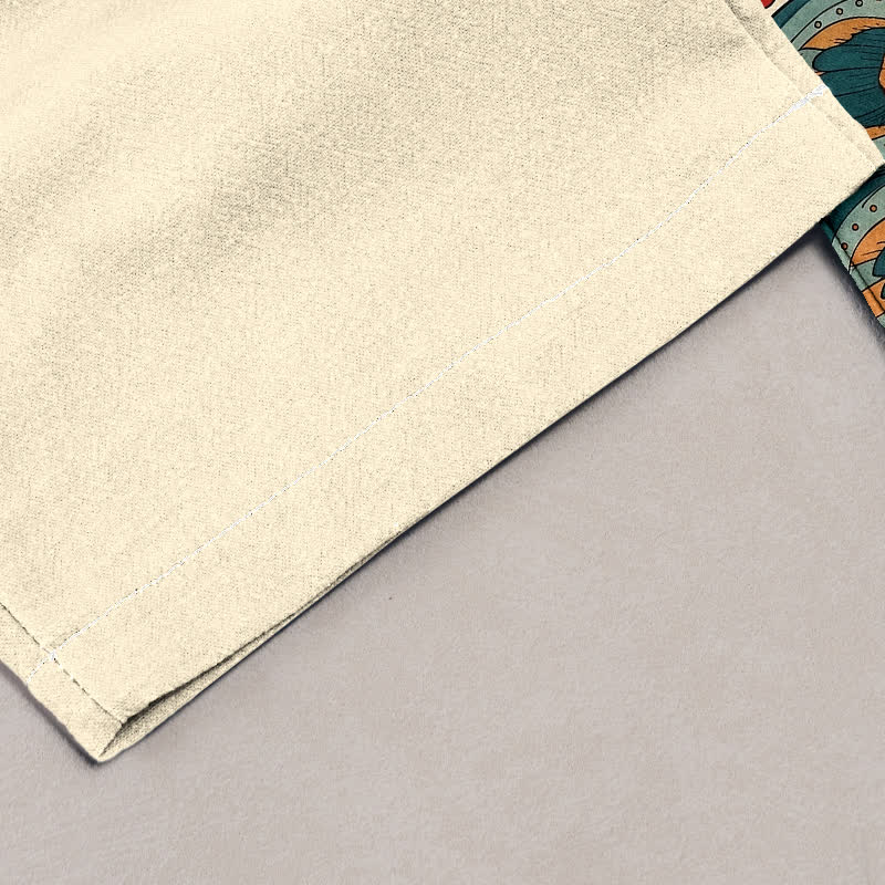 Buddha Stones Elegante Damenhose aus reiner Baumwolle mit floralem Boho-Muster, elastischem Bund und Taschen - image 1