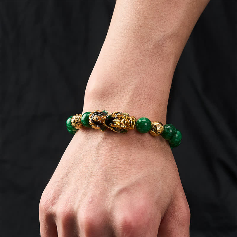 Buddha Stones PiXiu-Heilarmband aus natürlichem cyanfarbenem Jadeperlen mit Farbwechsel - image 3