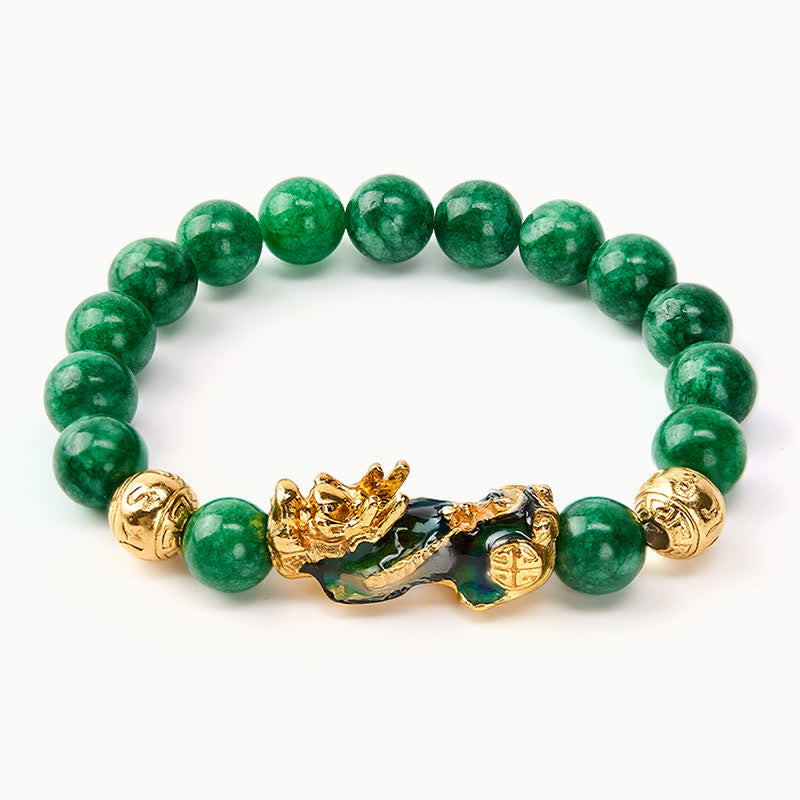 Buddha Stones PiXiu-Heilarmband aus natürlichem cyanfarbenem Jadeperlen mit Farbwechsel - image 4