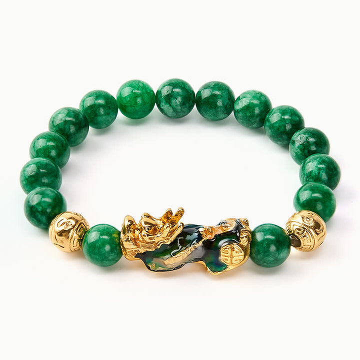 Buddha Stones PiXiu-Heilarmband aus natürlichem cyanfarbenem Jadeperlen mit Farbwechsel - image 4
