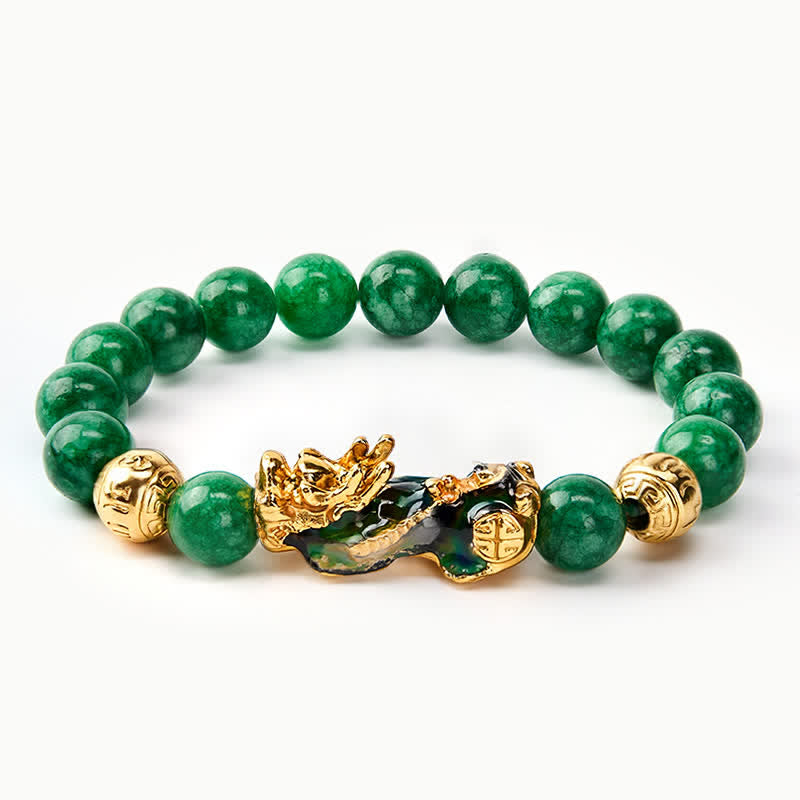 Buddha Stones PiXiu-Heilarmband aus natürlichem cyanfarbenem Jadeperlen mit Farbwechsel - Cyan Jade (Ruhe♥Harmonie) - image 0