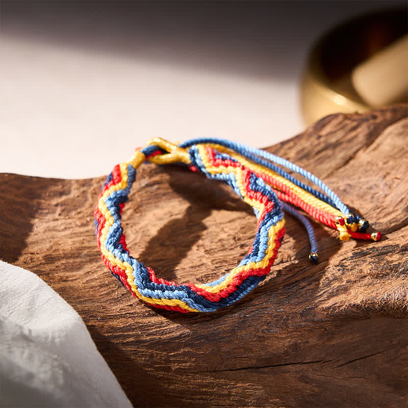 Buddha Stones Handgewebtes tibetisches mehrfarbiges Seil-Heilarmband - image 5