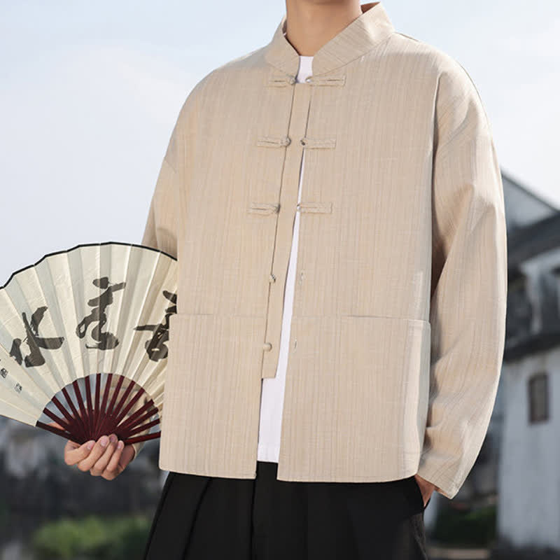 Buddha Stones Herbst/Winter Tang Style Casual Herrenjacke mit Froschknopfleiste und Taschen - image 13