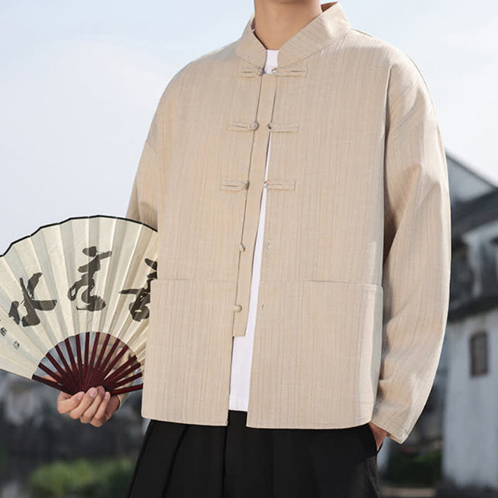 Buddha Stones Herbst/Winter Tang Style Casual Herrenjacke mit Froschknopfleiste und Taschen - image 13