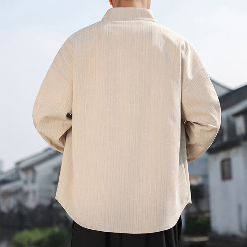 Buddha Stones Herbst/Winter Tang Style Casual Herrenjacke mit Froschknopfleiste und Taschen - image 16