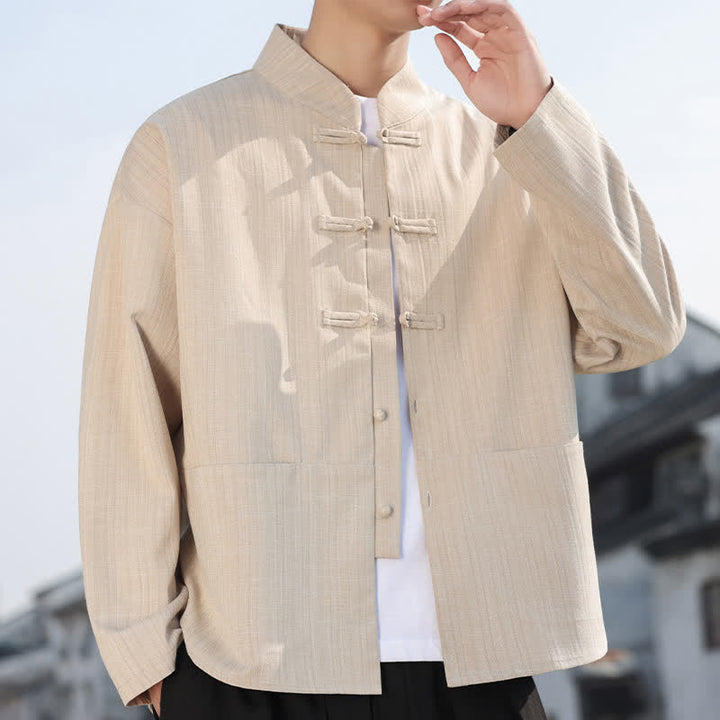 Buddha Stones Herbst/Winter Tang Style Casual Herrenjacke mit Froschknopfleiste und Taschen - image 18
