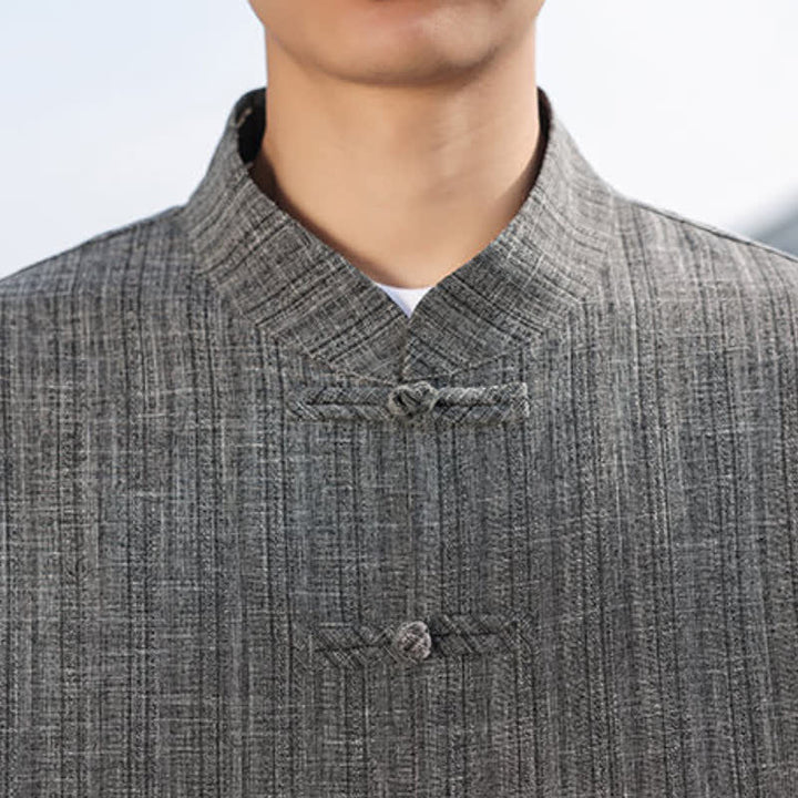 Buddha Stones Herbst/Winter Tang Style Casual Herrenjacke mit Froschknopfleiste und Taschen - image 8