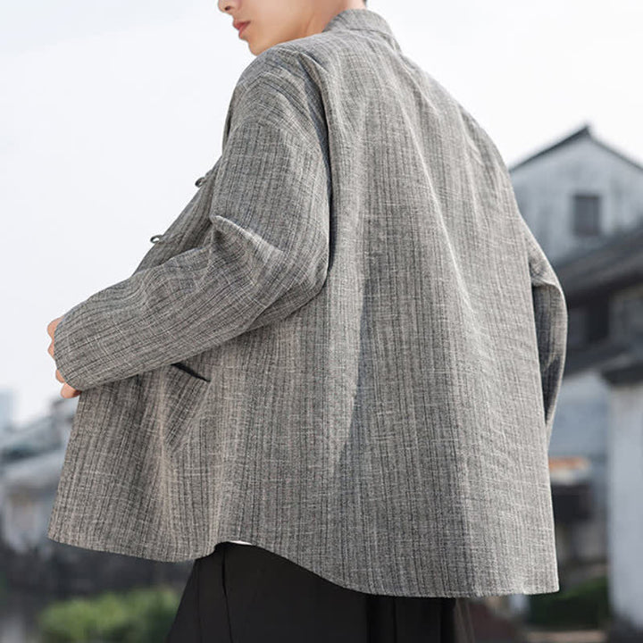 Buddha Stones Herbst/Winter Tang Style Casual Herrenjacke mit Froschknopfleiste und Taschen - image 4