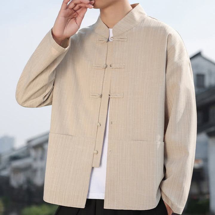 Buddha Stones Herbst/Winter Tang Style Casual Herrenjacke mit Froschknopfleiste und Taschen - image 19
