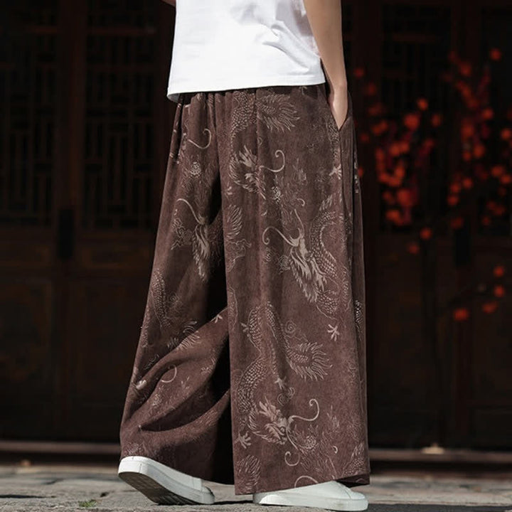 Buddha Stones Herbst/Winter Vintage Dragon Ankle Pants mit Kordelzug, Herren-Weitbeinhose mit Taschen - image 4