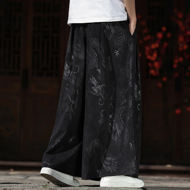 Buddha Stones Herbst/Winter Vintage Dragon Ankle Pants mit Kordelzug, Herren-Weitbeinhose mit Taschen - image 13