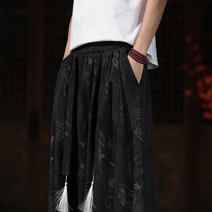 Buddha Stones Herbst/Winter Vintage Dragon Ankle Pants mit Kordelzug, Herren-Weitbeinhose mit Taschen - image 19