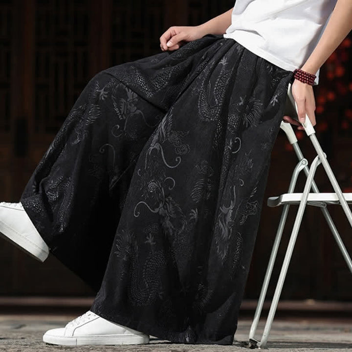 Buddha Stones Herbst/Winter Vintage Dragon Ankle Pants mit Kordelzug, Herren-Weitbeinhose mit Taschen - image 17