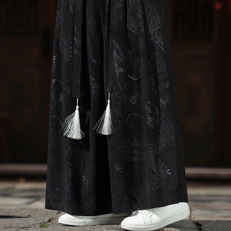 Buddha Stones Herbst/Winter Vintage Dragon Ankle Pants mit Kordelzug, Herren-Weitbeinhose mit Taschen - image 20