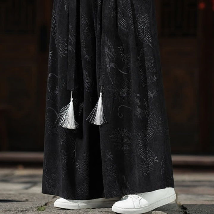 Buddha Stones Herbst/Winter Vintage Dragon Ankle Pants mit Kordelzug, Herren-Weitbeinhose mit Taschen - image 20