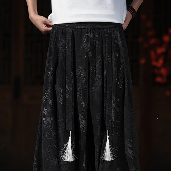 Buddha Stones Herbst/Winter Vintage Dragon Ankle Pants mit Kordelzug, Herren-Weitbeinhose mit Taschen - image 18