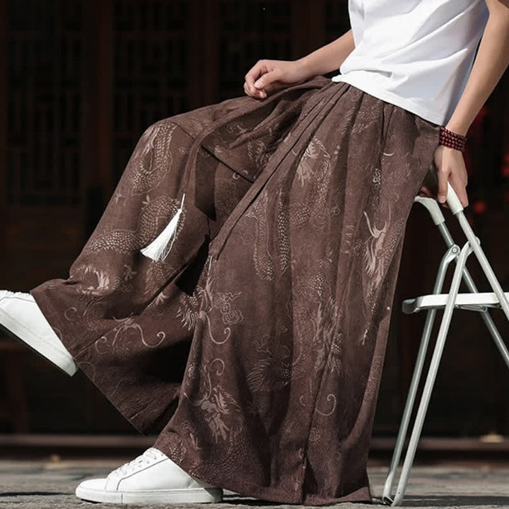 Buddha Stones Herbst/Winter Vintage Dragon Ankle Pants mit Kordelzug, Herren-Weitbeinhose mit Taschen - image 8